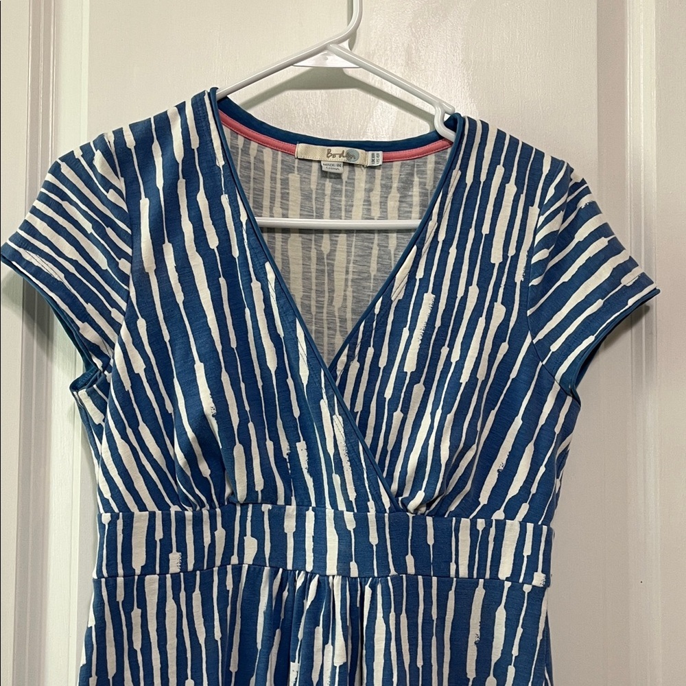 Boden Jersey Knit Faux Wrap Empire Waist Midi Dress Sz 4 - Picture 2 of 6